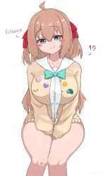 big_boobs big_breasts gabailu hair_ornament indie_virtual_youtuber neuro-sama no_pants thick_thighs unbuttoned unbuttoned_shirt virtual_youtuber vtuber