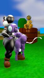 3boys 3d 3d_(artwork) alien anthro anthro_on_alien anthro_on_humanoid balls belly black_skin black_yoshi block bodily_fluids cum cum_in_anus dinosaur ejaculation erection footwear furry furry_male gay gay_sex genitals grass hammer_bros. hands_on_arms helmet humanoid humanoid_male humanoid_on_anthro interspecies kabalmystic_(style) koopa larger_male male male/male mario_(series) mushroom mushroom_humanoid nintendo nude nude_male outdoors penis penis_in_anus purple_skin reptile scalie sex shoes sitting size_difference smaller_male standing standing_sex testicles xabinotter yaoi yellow_skin yoshi