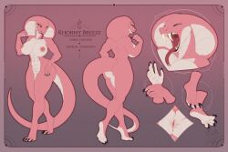 anthro big_butt breasts butt cobra female female/female female_only genitals hi_res jaggal model_sheet non-mammal_breasts open_mouth reference_image reptile scalie snake solo vulva