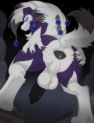 absurd_res anthro canid canine claws femboy fur fur_body gay gay_anal generation_7_pokemon genitals hi_res homosexual homosexual_male lycanroc male male_focus male_only male_penetrated mammal midnight_lycanroc nintendo penis pokemon pokemon_(species) purple_body sex solo white_body white_fur whyvern