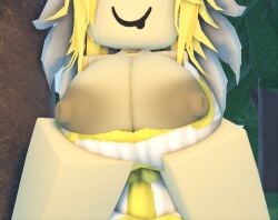 1girl angel ass exposed exposed_ass exposed_pussy feet game_with_evil game_with_evil_(roblox) grass hallo hands_on_floor head_wings laying_on_grass long_hair looking_back naked pussy pussy_lips roblox roblox_game robloxian shoulders spread_legs thighs white_skin wings