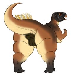 1:1 anthro anus butt ceratopsian dinosaur elangelote female flat_colors genitals marginocephalian ornithischian prehistoric_species psittacosaurus reptile scalie solo vulva