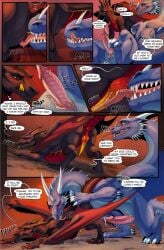 7_panel_comic aldryk anal animal_genitalia anus arm_spikes black_body black_scales blue_body blue_scales blush blush_lines bodily_fluids cheek_spikes comic dialogue dragon duo elbow_spikes english_text erection european_mythology facial_horn facial_spikes feral foot_spikes genital_fluids genital_slit genitals head_horn hi_res horn hyranyr_(cheetahs) imminent_anal knot knot_lick knotted_penis knotted_tapering_penis licking licking_lips long_neck looking_at_genitalia looking_at_penis male male/male membrane_(anatomy) membranous_wings molnyshko multiple_scenes mythological_creature mythological_scalie mythology nose_horn oral penile penis penis_lick precum presenting presenting_anus raised_tail red_body red_scales ribbed_penis rimming scales scalie sex sharp_teeth spikes spikes_(anatomy) tail tapering_penis teeth text thinking thought_bubble tongue tongue_out ventral_scales western_dragon winged_dragon wings yellow_penis yellow_tongue