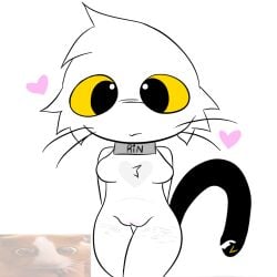 1girl 1girls big_breasts breasts_out female female_only genderswap genderswap_(mtf) iforgor136 living_tail meme_in_the_background meme_reference oc original_character pussy rin_(badayzahead) self_harm self_harm_scars tagme teach_the_cat uploaded_by_artist