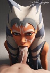 ahsoka_tano ai_assisted ai_generated blowjob blowjob_face clone_wars cum cum_in_mouth cum_inside cum_on_body cum_on_face cum_on_penis duchess_eugene eye_contact facial facial_markings fellatio lekku lekku_(anatomy) on_knees orange_body orange_skin pov pov_eye_contact pov_male star_wars sucking sucking_penis tagme tendrils togruta