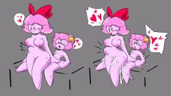 1boy 1girls areolae blush bottom_heavy bow breasts chuchu_(kirby) color cum_in_pussy cum_inside edit female female_on_top hair_ornament hair_ribbon heart heartchu_(tomfooleryarts) inflation inverted_nipples kirbstar_(tomfooleryarts) kirby kirby_(series) large_penis male medium_breasts nipples original original_character pink_body pink_hair sex stomach_bulge thick_thighs third-party_edit tomfooleryarts tommytornado tongue_out vaginal_penetration