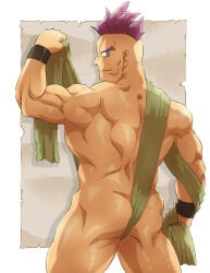 1boy ass ass_cleavage ass_focus back_muscles back_view bara beefy biceps big_ass blue_eyes bracelet bubble_ass bubble_butt daddy dat_ass dilf dragon_quest dragon_quest_vi frown fundoshi fundoshi_only gay green_fundoshi hassan hi_res hunk legs_apart looking_at_viewer looking_back male male_only manly mature_male medium_hair mohawk mohawk_(hairstyle) muscles muscular muscular_arms muscular_ass muscular_back muscular_legs muscular_male muscular_neck muscular_thighs no_visible_genitalia nude paper plump_ass practically_nude purple_hair quadriceps rokushaku_fundoshi shadow smile smirk solo standing thick_ass torieda tough_guy triceps tying tying_fundoshi white_border yaoi