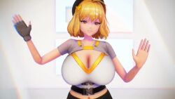 anis_(nikke) baddie blush breast breast_expansion breast_growth breasts_bigger_than_body breasts_bigger_than_head breasts_bigger_than_torso bursting_breasts expansion gigantic_breasts gigantic_nipples goddess_of_victory:_nikke growth growth_drive hyper hyper_breasts imbapovi lactation mommy no_bra sound tagme video wardrobe_malfunction