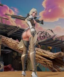 fortnite overwatch mercy ass oiled breasts weapon female