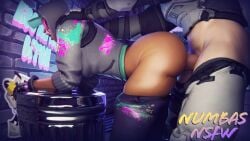 1boy 1girl 3d big_ass big_penis brown_body brown_skinned_female epic_games fortnite fortnite:_battle_royale fortnite:_save_the_world from_behind gunnar_(fortnite) light-skinned_male light_body light_skin numbasnsfw ramirez_(fortnite)_(model) teknique