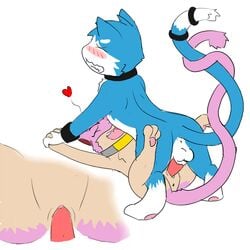 battle_fennec_(artist) blush collar dragonair heart mew mewlava nintendo penis pokemon pokemon_(species) pussy quilava sex straight_hair video_games