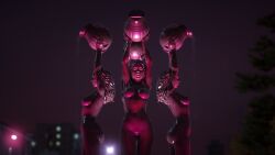 3d 3d_(artwork) 3dcg 3girls absurd_res cityscape cleavage edited_screencap fountain game_cg holding_vase huge_breasts navel pouring_water saints_row saints_row_the_third source_request statue statuette sunabouzu_(artist) tagme unnamed_characters