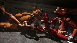 2015 3d animatronic anthro balls bear breasts canine clothing duo erect_nipples erection eye_contact female five_nights_at_freddy's fox foxy_(disembowell) foxy_(fnaf) freddy_(disembowell) freddy_(fnaf) fur hair hat machine male mammal mechanical nipples nude open_mouth penetration penis pussy red_fur robot rule_63 selfcest sex smile straight tongue vaginal_penetration video_games