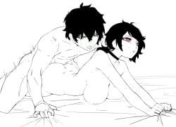 luxurias incest siblings brother_and_sister 1girls 1boy male female sex straight 2d the_coffin_of_andy_and_leyley ashley_graves andrew_graves pink_eyes choker black_hair green_eyes prone_bone ass breasts grabbing_sheets