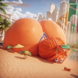 3d 3d_(artwork) ass_bigger_than_head ass_focus beach big_ass bikini bikini_bottom bikini_top butt butt_focus ctgiantess disney dumptruck_ass ear_piercing earrings freckles giant_ass giantess ginger happy heavy_bottom huge_ass image inner_workings kate_(inner_workings) laying_down laying_on_stomach looking_at_viewer massive_ass orange_hair pointy_nose small_breasts smile smiling smiling_at_viewer waving waving_at_viewer