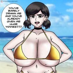 coloredyiddies breasts_bigger_than_head voluptuous_female golden_bikini
