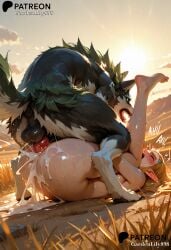 ai_generated blonde_hair cum_in_pussy cum_pooling cum_pouring_out elf_ears elf_female feral_on_female feral_penetrating mating_press moaning_in_pleasure vaginal_penetration wolf_link zelda_(tears_of_the_kingdom)