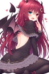 ai_generated ass dress long_hair nijisanji panties pantyhose red_hair sitting skirt thighs virtual_youtuber white_panties wing yuzuki_roa