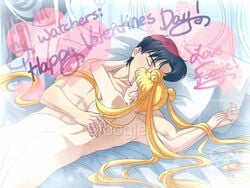 afterglow ass bishoujo_senshi_sailor_moon cuddle cuddling foogie husband husband_and_wife in_bed mamoru_chiba married nude smooth_skin straight usagi_tsukino valentine's_day wife