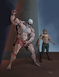 2021 2boys abs alternate_version_at_source alternate_version_available arm_hair armpit_hair art_trade bara barefoot beard blonde_hair body_hair boots bulge cel_shading chest_hair clothed darkest_dungeon dilf eyepatch feet full_body gay hairy hairy_male holding_bulge houndmaster_(darkest_dungeon) hunk ilovefsushi looking_down male male/male male_nipples male_only man_at_arms_(darkest_dungeon) moustache musclegut muscles muscular muscular_male mustache nipples older_male pants pubes pubic_hair pubic_hair_peek shadowed_eyes shirtless six_pack standing underwear underwear_only white_beard white_hair wrinkles yaoi