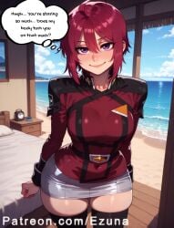 ai_generated big_ass big_breasts big_butt big_thighs blush comic commentary english_text ezuna female female_only gundam gundam_seed huge_ass huge_breasts huge_butt huge_thighs lunamaria_hawke purple_hair red_hair short_hair text wanuze wide_hips