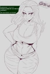 uro_takako jujutsu_kaisen solo_female female_focus large_breasts request cs3kv2 sketch wide_hips wide_hipped_female child_bearing_hips 1girl hand_on_hip narrow_waist narrow_shoulders