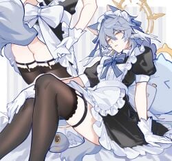 1boy ass catboy honkai:_star_rail maid_outfit maid_uniform no_panties sunday_(honkai:_star_rail)