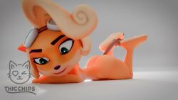 1boy 1girls anthro ass bouncing_butt coco_bandicoot crash_(series) crash_bandicoot_(series) disembodied_penis female looking_at_viewer looking_pleasured male nude orgasm_face sex straight tagme thicchips video