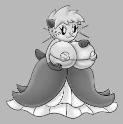 dewott pokemon pokemon_(species) rougethedaisy breasts big_breasts shell seashell seashell_bra dress holding_breasts holding_breast