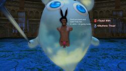 3d chastity_cage debuff english_text final_fantasy_xiv gameplay_mechanics gpose pubic_tattoo take_your_pick tattoo text trapped viera womb_tattoo