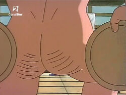 1boy ass hairy_ass kankichi_ryotsu kochikame male male_only official_art screencap solo