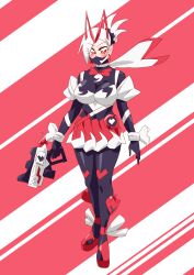 ace_ukiyo breasts clothing covered_mouth face_mask female female_only genderswap kamen_rider kamen_rider_geats kamen_rider_geats_(series) otokam1117 rule_63 tagme tokusatsu weapon white_hair