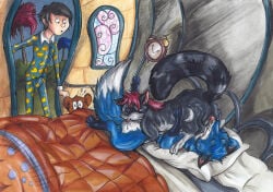 1girls 2014 3boys absurd_res anthro bar-ba-loot black_body black_fur black_hair black_skin blowjob blue_body blue_fur blue_skin cunnilingus diana domestic_cat dr._seuss dr_seuss drawing_on_paper faelis felid feline felis fellatio female fox hi_res human illumination_entertainment koro licking licking_penis licking_pussy light-skinned_male light_skin looking_at_another lying lying_on_bed male male/female mammal oc once-ler oral oral_penetration oral_sex original original_character original_characters pajamas pipsqueak_(the_lorax) red_hair sex the_lorax the_lorax_(2012) tongue tongue_out traditional_media_(artwork) tree trees truffula_tree universal_pictures universal_studios vaginal vaginal_penetration