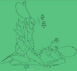 2025 anal anal_penetration antennae_(anatomy) anthro arm_tuft arthropod arthropod_abdomen balls blush blush_lines bodily_fluids cowgirl_position dialogue digital_media_(artwork) duo elbow_tuft empty_eyes english_text erection foreskin from_front_position genital_fluids genitals green_prince_(hollow_knight:_silksong) heart_symbol hi_res humanoid_genitalia humanoid_penis insect lying male male/male neck_tuft nerunaur nude on_back on_bottom on_top penetration penis segmented_arms segmented_legs sex signature simple_background text tuft unretracted_foreskin
