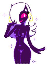 artist_request boobs deltarune_oc edit edited_art magenta_eyes naked naked_female purple_skin pussy regular_boobs requested vagina