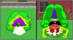 2girls animated ass big_ass big_breasts big_penis cock cum cumshot dat_ass edit futanari green_shadow_(pvz) solar_flare_(pvz) tagme toilet_man video