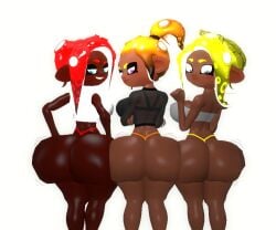 3d 3d_(artwork) ass_cheeks ass_on_ass big_ass big_asses big_booty big_butt big_butts booty_cheeks bubble_ass bubble_booty bubble_butt butt_cheeks kaibernation moxanne_ramona oc orange_thong original_characters red_thong see-through_shirt splatoon splatoon_oc sweater thongs yellow_thong
