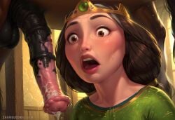 ai_generated blowjob brave breasts_out_of_clothes brown_eyes brown_hair cheating_wife chubby cleaning_cock crown disney dress erect_penis grabbing_own_breast horse horsecock long_hair looking_at_penis medium_breasts milf oral oral_sex peeing pissing_on_floor pixar queen queen_elinor room sex shaniqueen smegma surprised uncensored wide_eyed zoophilia