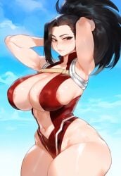 1girls ai_generated black_hair boku_no_hero_academia creamy_ai female female_focus light-skinned_female light_skin momo_yaoyorozu my_hero_academia short_hair tagme yaoyorozu_momo