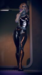 1girls awoken blue_body blue_skin bungie destiny_(game) destiny_2 female female_only mara_sov pose posing_for_the_viewer shiny shiny_clothes tagme testitou veggentabifrost virtamate white_hair