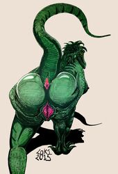 anthro anus ass claws female lizard lokidragon87 nipples pussy raised_tail reptile scalie solo spreading