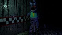 bonnie_(fnaf) enormous_penis five_nights_at_freddy's green_shirt hallway long_penis solo tagme withered_bonnie