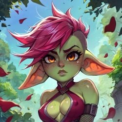 1girls ai_generated breasts goblin goblin_female league_of_legends monster monster_girl punk_girl spicy_goblins tagme tomboy vi_(league_of_legends)