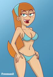 1girls alternate_version_available bikini danny_phantom female female_only freeman2 green_eyes human jazz_fenton light-skinned_female light_skin lipstick long_hair nickelodeon orange_hair red_lipstick solo straight_hair swimsuit teal_eyes thighs