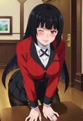 1girls ai_generated big_ass big_breasts black_hair curvy curvy_figure red_eyes