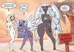 2angels 3girls amazon_prime angel angel_girl angel_girls angel_wings angels areolae big_breasts blonde_hair breasts charlie_morningstar_(hazbin_hotel) demon demon_girl dialogue emily_(hazbin_hotel) female female_only grey_skin hazbin_hotel nipples nude nude_female planz34 png pubic_hair pussy sera_(hazbin_hotel) text thick_thighs vivienne_medrano white_skin wide_hips