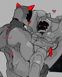 2boys anal_sex gay heart_symbol male male/male masked_male matsuraoni muscular muscular_male naked