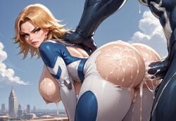 1boy ai_generated alternate_version_at_source big_breasts blonde_hair bodysuit bodysuit_open city_background cum_in_ass cumming female giant_ass hypet invisible_woman invisible_woman_(marvel_rivals) marvel marvel_rivals ripped_bodysuit ripped_clothing sex sex_from_behind shiny shiny_skin sue_storm tagme thick thick_ass thick_thighs thigh_highs thighhighs thighs venom_(marvel) venom_(marvel_rivals)