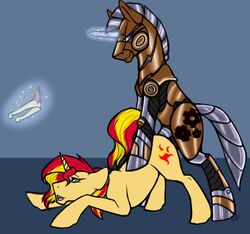 2015 equine fan_character female friendship_is_magic horn machine magic male mammal mechanical my_little_pony purplehowl_(artist) robot sunset_shimmer thaine unicorn