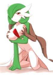 1boy 1girls 2015 anthro ass blush breasts cum duo female female_gardevoir from_behind gardevoir green_hair hair half-closed_eyes human humanoid interspecies kaceuth looking_at_viewer male male_human male_human/female_anthro mammal navel nintendo nipples nude penetration pokemon pokemon_(species) pokemon_rse red_eyes sex smile straight video_games